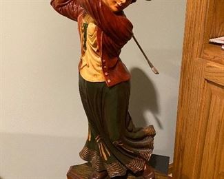 Large resin woman golfer
