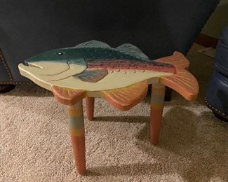 Little painted fish stool