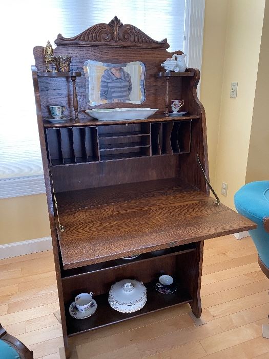 Antique oak secretary