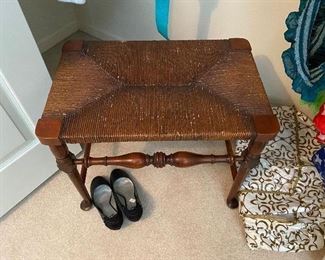 Vintage rush seat stool