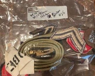 WW II and WWI and Viet Nam various military sleeve patches