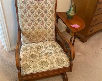 Antique oak sewing rocker