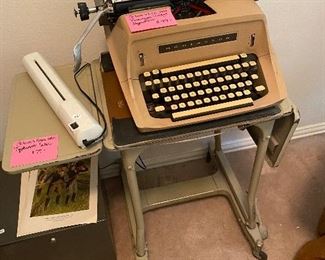 Typewriter table and vintage typewriter