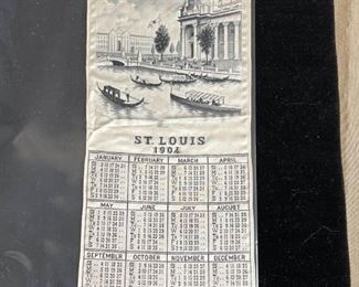 013 1904 St Louis Worlds Fair Silk Calendar Ribbon