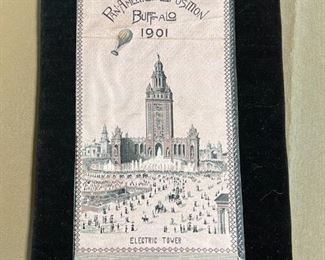 014 1901 Buffalo Pan American Exposition Stevengraph Ribbon