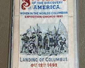 016 1893 Chicago Worlds Fair Stevengraph Souvenir Ribbon