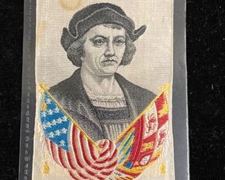 031 Columbus Silk Woven Souvenir RibbonBookmark