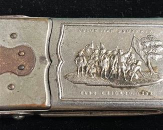 067 Columbian Expo Large Match Safe Souvenir