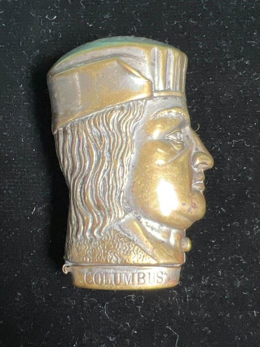 069 Christopher Columbus Figural Match Safe for 1892 Worlds Fair