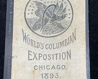 093 Souvenir Columbian Expo Woven Silk Ribbon