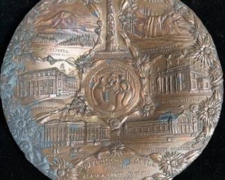 130 1909 Art Souvenir Plate Alaska Yukon Pacific Exposition Seattle Totem