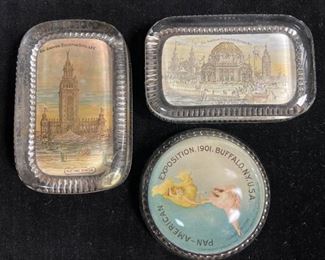 159 Antique PanAmerican Expo WORLDS FAIR Paperweights