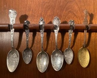 208 Six Exposition Sterling Souvenir Spoons