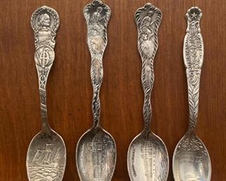 225 Worlds Columbian Expo Sterling Souvenir Spoons