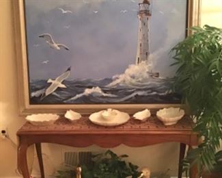 Sofa/ Console Table, Lloyd Nacion Painting ( Sold)