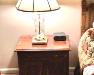 Pair Dresden Crystal Lamps 