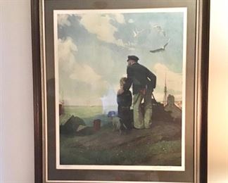 Another view of Norman Rockwell Print ( ignore reflection)
