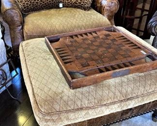 Old wooden checker board