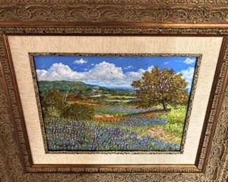"Bluebonnets" by Artist Manuel Garza (9 inches x 12 inches)