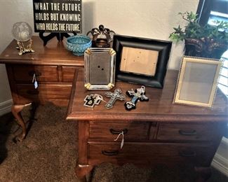 Matching nightstands/side tables; frames; crosses