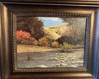 "Fall Creek" - original oil  by Artist Maldonado (12 inches x 16 inches) 