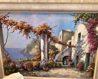 Original art  "Villa on Capri" by Mariani (50 cm x 70 cm)