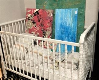 Baby bed; abstract art