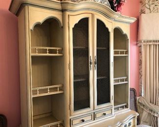 Detail on the French Provincial hutch top