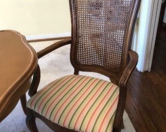 Detail on the French Provincial dining chairs