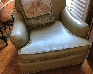 Leather accent chair