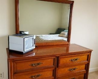 Mid century modern dresser and mirror