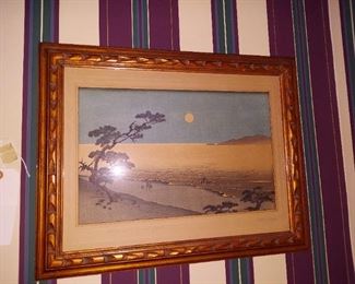 Tsuchiya Koitsu (1870-1949) Suma Beach by Moonlight
Wood block print
