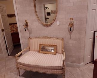 Vintage steel, shield mirror