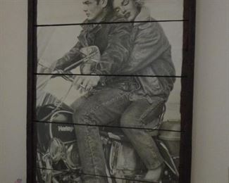 James Dean & Marilyn Monroe on a Harley Davidson