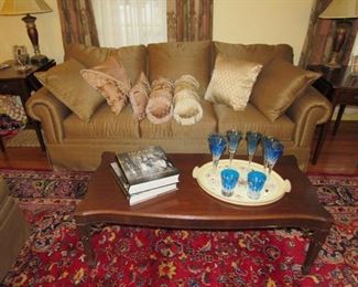 Blue Waterford and Henredon sofa