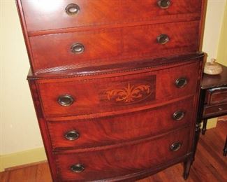 Beautifully inlaid chest on chest