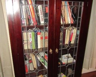 Leaded glass bookcase
