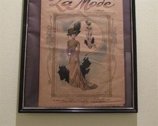 Framed vintage magazine