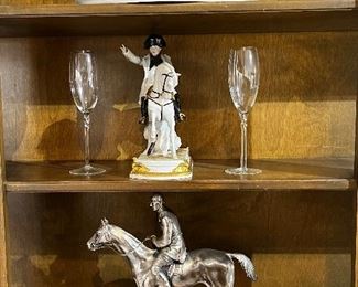 ALFRED J. FLAUDER (Bottom Shelf) Silver Plated Figure On Horse.