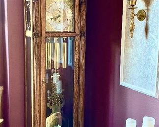 Howard Miller Grandfather Clock. Running strong and on time, will need adjustment of chime.