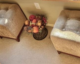pair of quality small ottomans.