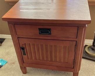 Modern/Mission style end table and cabinet.
