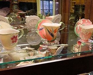 3 Vintage Franz Teacups with saucers & spoons.
