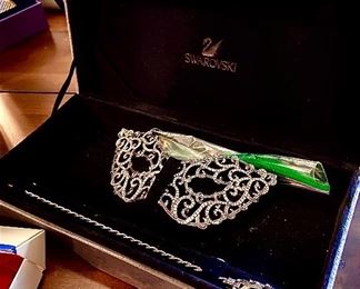 2nd Swarovski Masquerade Mask and holder wand.