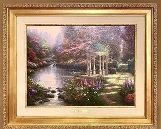EXCELLENT Thomas Kinkade "Garden of Prayer" Publisher Proof 18 X 24, only 600 in the Edition and comes with all COA original papers in packet.