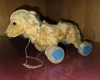 Steiff Dog On Wheels