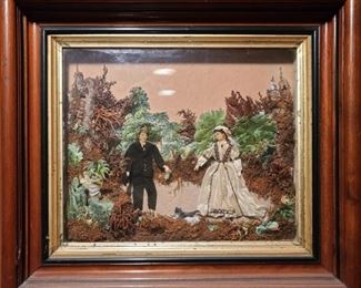 Antique 3D Doll Shadowbox Art Display