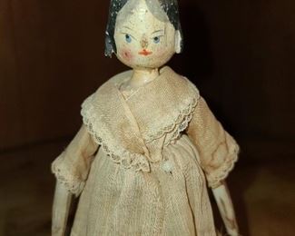 AMAZING ANTIQUE HANDCARVED WOODEN DOLL