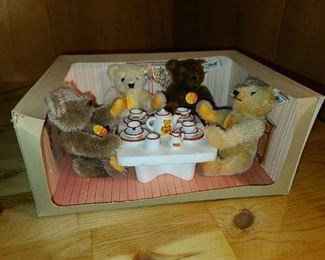 Steiff Tea Set Scene