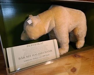 Steiff Polar Bear W/ Neck Mechanism Museum Edition In Original Box